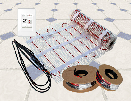ComfortTile radiant floor heating system.