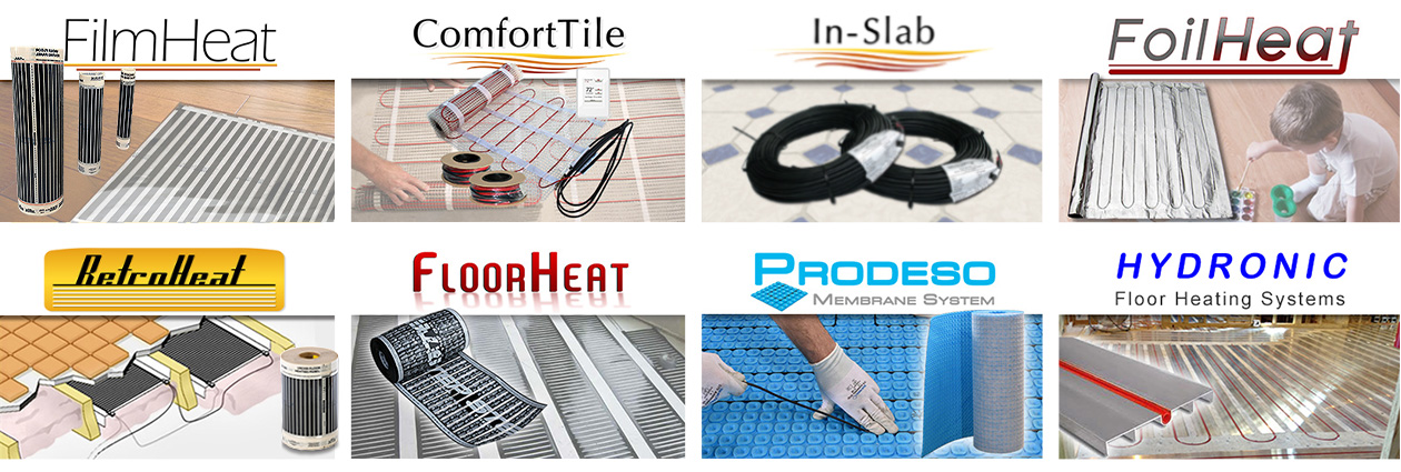 Example of Warmzone's selection of radiant floor heating systems.